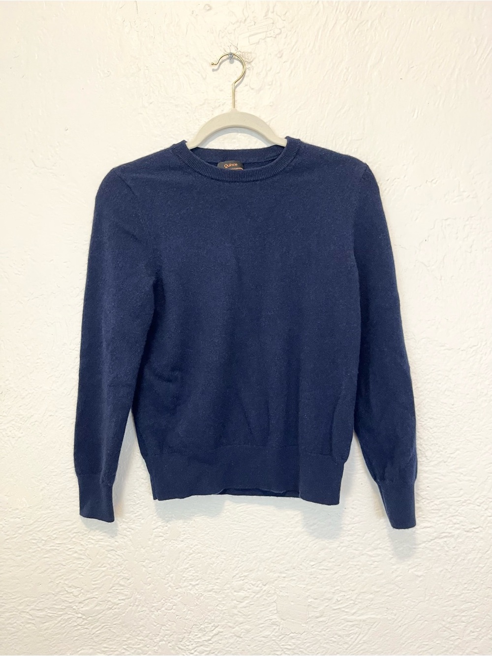 Quince Cashmere Sweater Navy Blue Medium M
